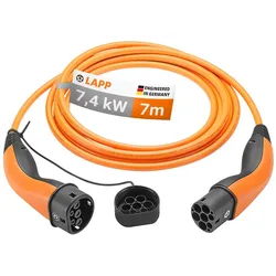 Lapp Mobility, Elektroauto Ladekabel, EV-TYP2 Ladekabel glatt 1-phasig (Typ 2, 7.40 kW, 32 A, 7 m)