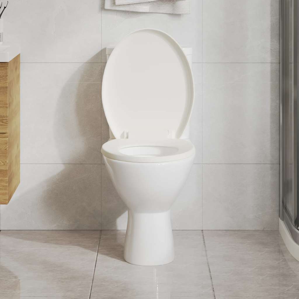 vidaXL Abattant WC à fermeture en douceur Libération rapide Blanc