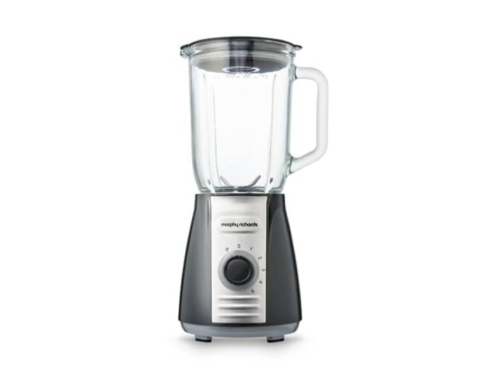 Morphy Richards 403010 kanmixer met ijsbrekerbladen Inspire Kitchen Confidence, glas, 600 W, 1,5 liter, grijs