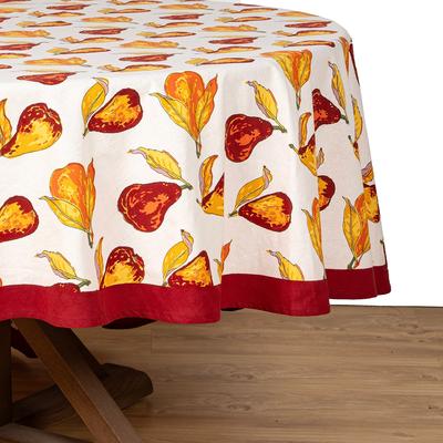 "Couleur Nature Orchard Pear Tablecloth - Burgundy - 59"" x 59"""