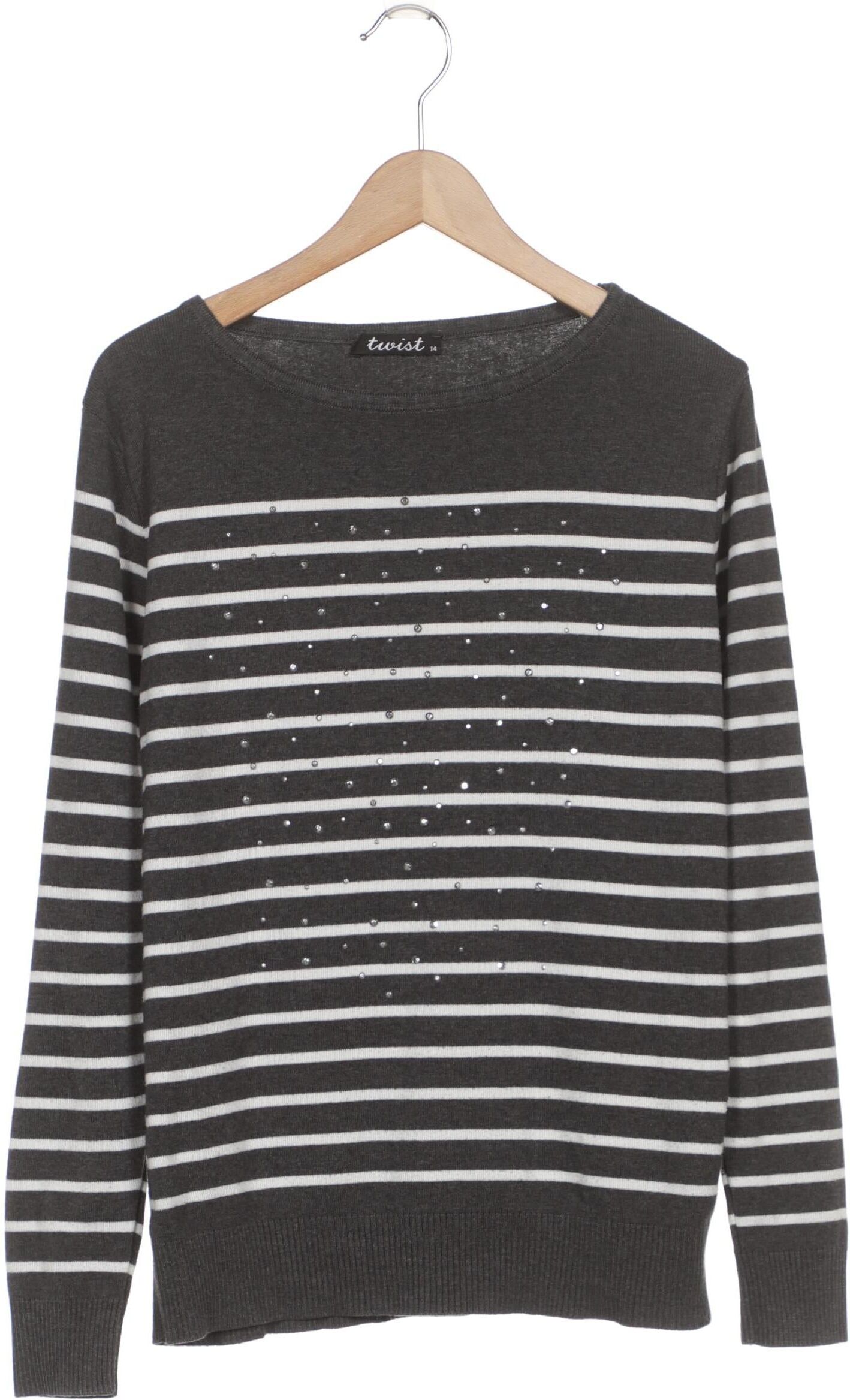 Second Hand Einzelstücke Damen Pullover, Grau, Gr. M, Baumwolle / Synthetik - Second Hand