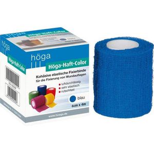 Höga Fixierbinden Haft Color, blau, selbsthaftend ohne Klebstoff, 4m x 6cm