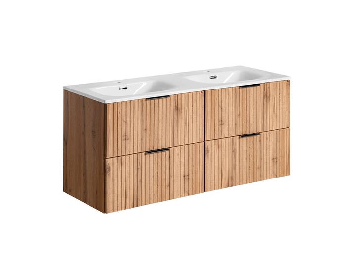 Meuble double vasque encastrée 120cm Adriel Bois