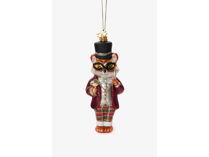Kerst ornament vos met hoge hoed