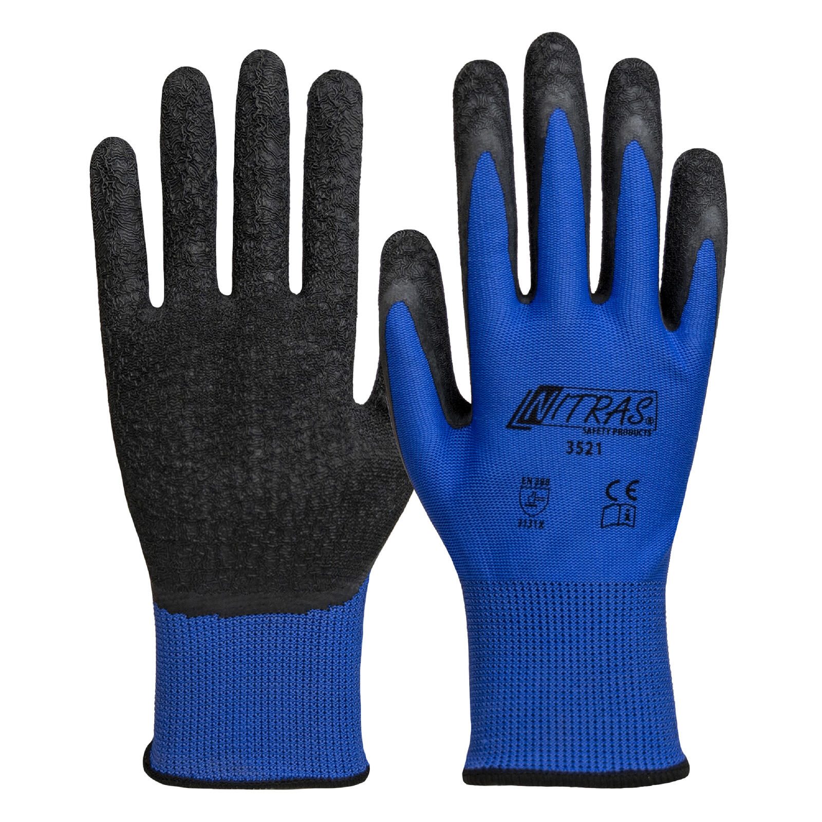 NITRAS® Arbeitshandschuhe 3521 12 blau,schwarz 3521-12