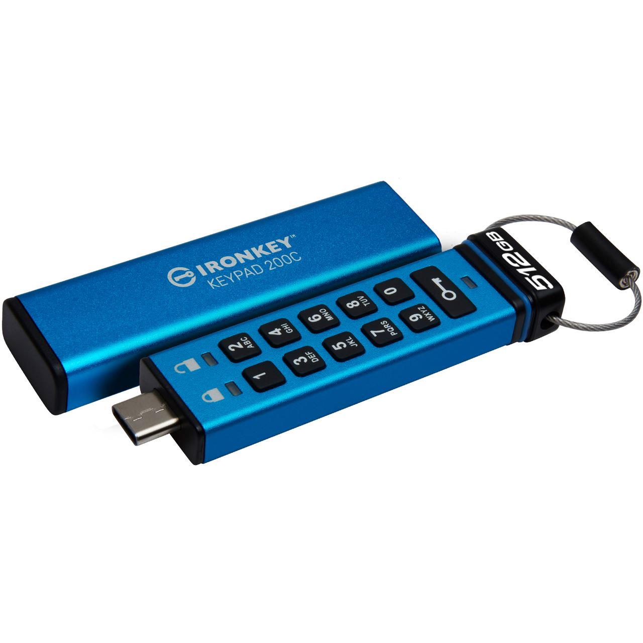 512GB Kingston IronKey Keypad 200C - USB-Flash-Laufwerk - verschlüsselt - USB 3.2 Gen 1