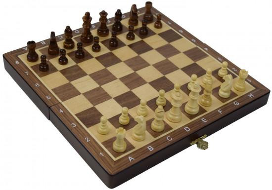 Hot Games Opvouwbaar Schaakspel - Bruin - 23 x 23 cm