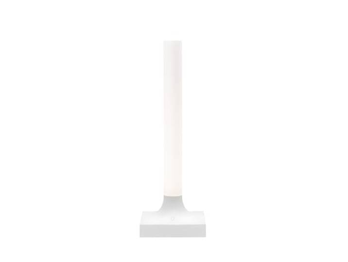 Kartell Goodnight, Batteriebetriebene Tischleuchte, Dimmbare, H 29 cm, Weiß Matt