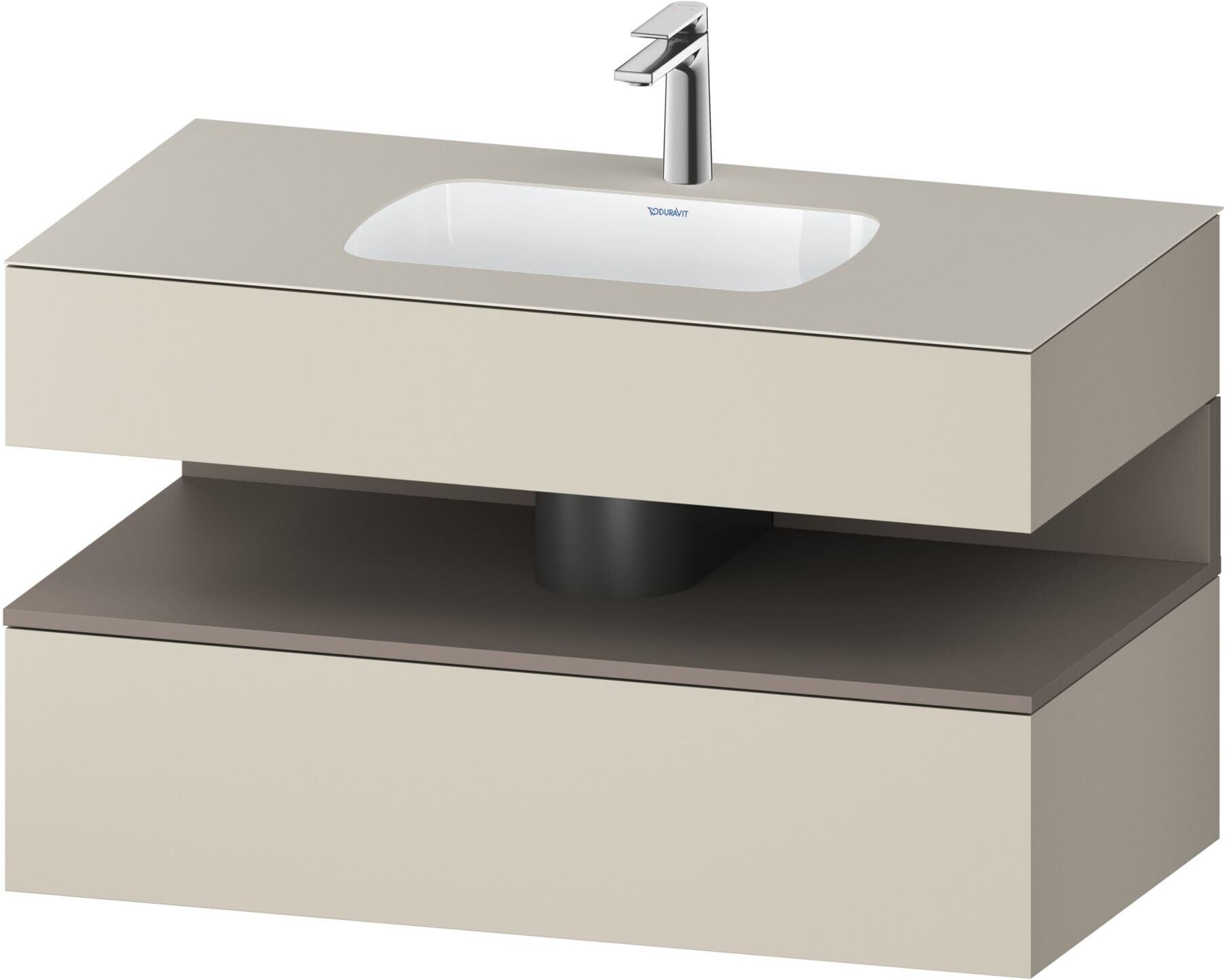 Duravit Einbauwaschtisch-Möbel-Set Qatego 100x55x60cm, ba m/tau matt, Konsolen-Waschtischunterbau (QA4786043830000)