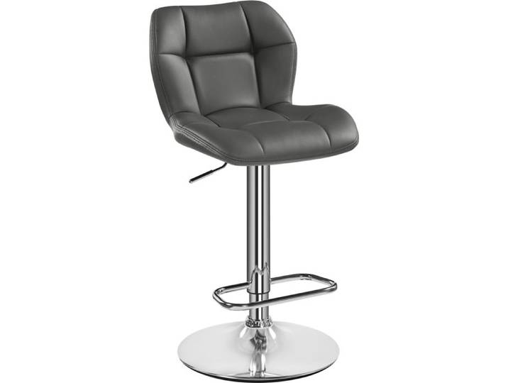 Yaheetech Chaise de Bar Modernes en Similicuir Réglables en Hauteur Design Capitonné Noir
