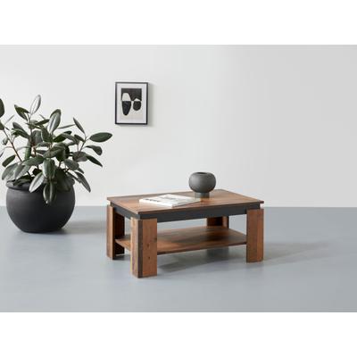 Couchtisch HELA "TIM", schwarz-weiß (oldw, schw), B:90cm H:40cm T:60cm, Tische, Couchtisch, mit Ablageboden, quadratisch oder rechteckig