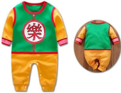 Uplift Essentials Baby Anime Inspired Romper Costume For Newborns And Toddlers 90 yamcha
