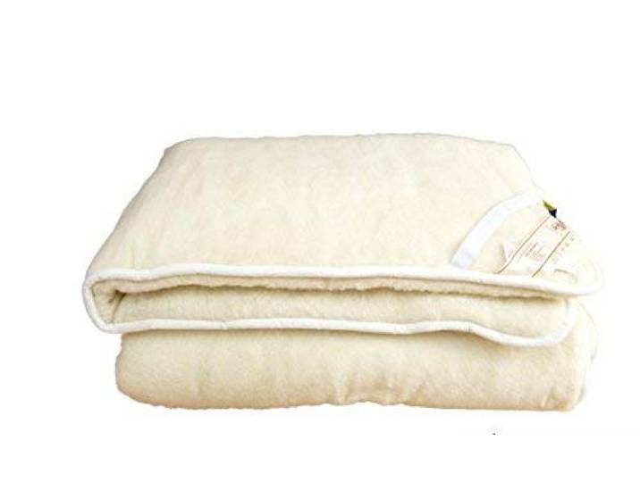 Unterbett, Matratzenauflage, Bettauflage, Schonbezug 100% Wolle (100x200)
