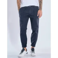 emilio adani Herren Chino mit Bundfalte Blau regular uni - 33/32