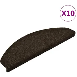 vidaXL Stufenmatten Selbstklebend 10 Stk. 65x21x4 cm Dunkelbraun Halbrund Groß