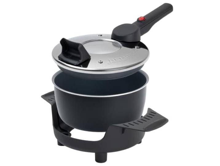 Remoska Prima Glass Ceramic Elektrische Backform 2 L, 400 W, PFAS-frei Minibackofen im Topf für Kuchen, Braten und Aufläufe, für kleine Küche und Camping, hergestellt in Tschechien (EU)