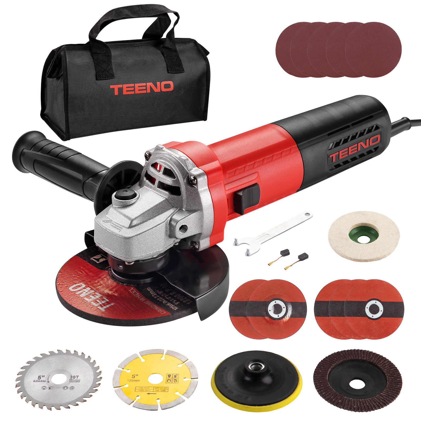 TEENO haakslijpmachine 1000W met 20 accessoires