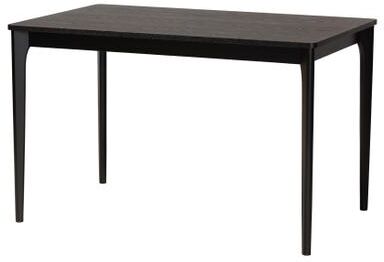 Sherwin Mid-Century Modern Black Finished Wood Dining Table by Baxton Studio in Black
