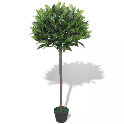 vidaXL Künstlicher Lorbeerbaum mit Topf 125 cm Grün