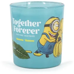 Fragrance and Style GmbH Minions Duftkerze, Bananen Kerze, Geschenk für Kinder, 110g, Glas, Raumduft süß fruchtig, gelb