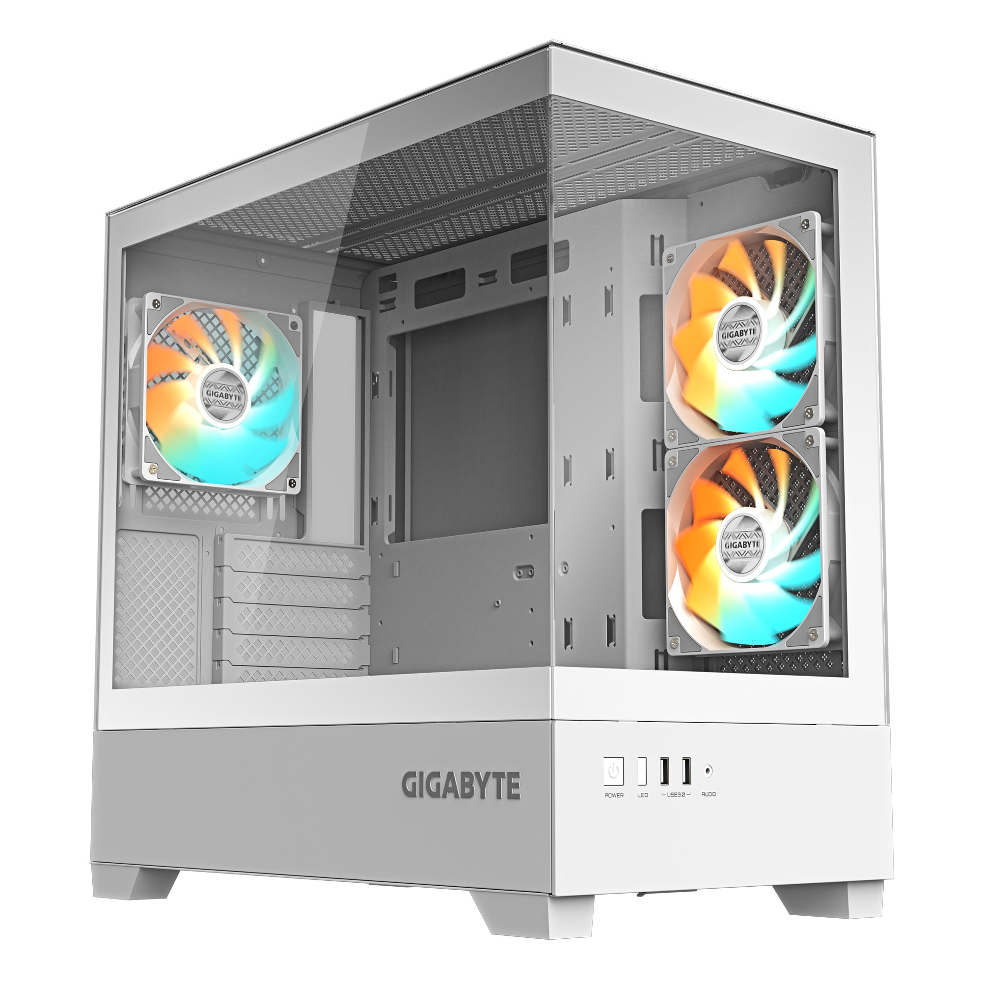 Gigabyte C201 Panoramic ICE Midi Tower Gaming Gehäuse mit Glasseitenfenster GB-C201PI