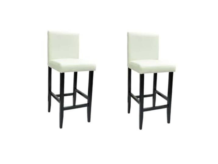 Kaorsrow Barhocker 2er Set, Tresenhocker mit Rückenlehne Cremeweiß Elegante Sitzgelegenheit für Küche und Esszimmer mit stabiler Holzstruktur und pflegeleichter Kunstlederpolsterung.