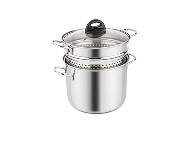 Barazzoni 419048022 Pasta-Topf, Kochen und Zusehen, Spaghetti-Topf, Deckel mit Korb, Made in Italy, Glas Edelstahl 18/10, 6 Liter