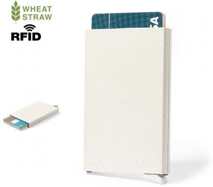 Porta Carte Faxol RFID in fibra di grano, naturale, 5 carte Personalizzate o neutre