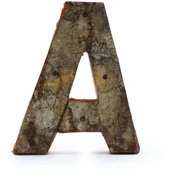 Rustic Bark Letter   - "A"  - 7cm