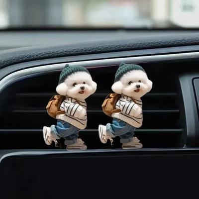 Uplift Picks Cute Cat Car Air Freshener Vent Clip Aromatherapy Diffuser Decor dog 2 Pcs