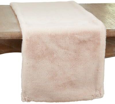 Saro Lifestyle Table Runner With Faux Rabbit Fur Design