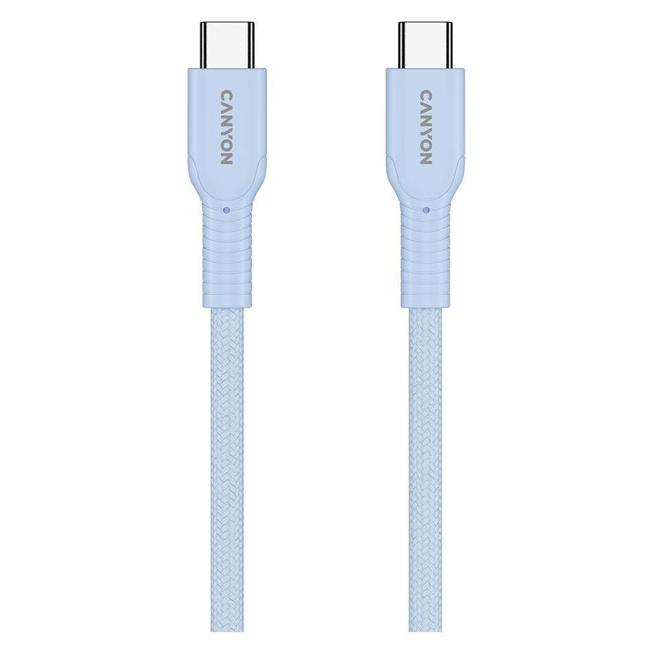 Canyon Cable cable OnWire 60CL C-C 60W COLOR Braided 1m Light Blue (1 m, USB 2.0, 60 W) (CANYON)