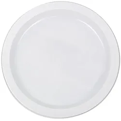 MONOUSO - Günstiger Wiederverwendbarer Flacher Teller aus Weißem PS Ø22,0cm (700 Stück)