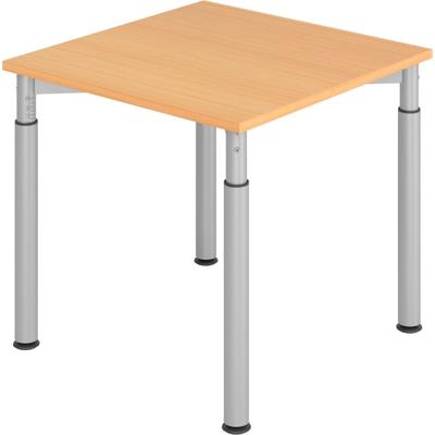 Hammerbacher Schreibtisch 80x80cm Buche/Silber