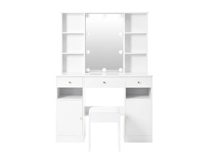 Coiffeuse blanche avec led 151 x 110 x 40 cm