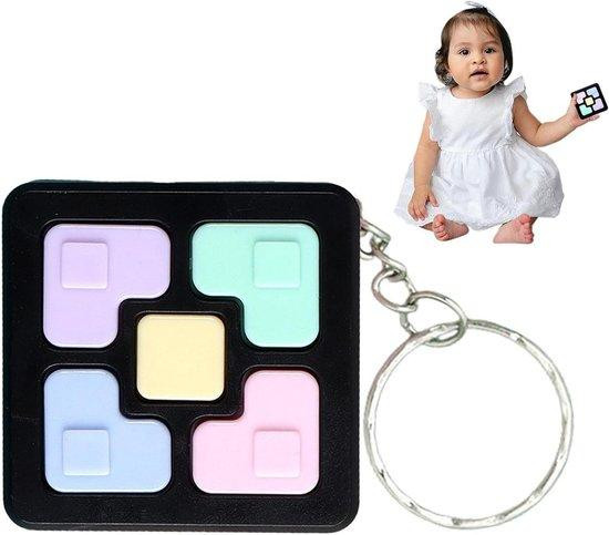 Geheugenspel Sleutelhanger - Handheld Puzzelspel voor Mentale Training - Zwart - 4.7 x 4.7 x 1.7 cm