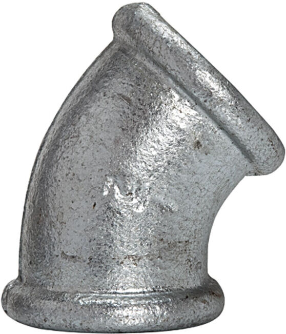 Riegler Coude 120, 45°, IG/IG, Rp 1/2, fonte malléable noire galvanisée (TFW 120-12)