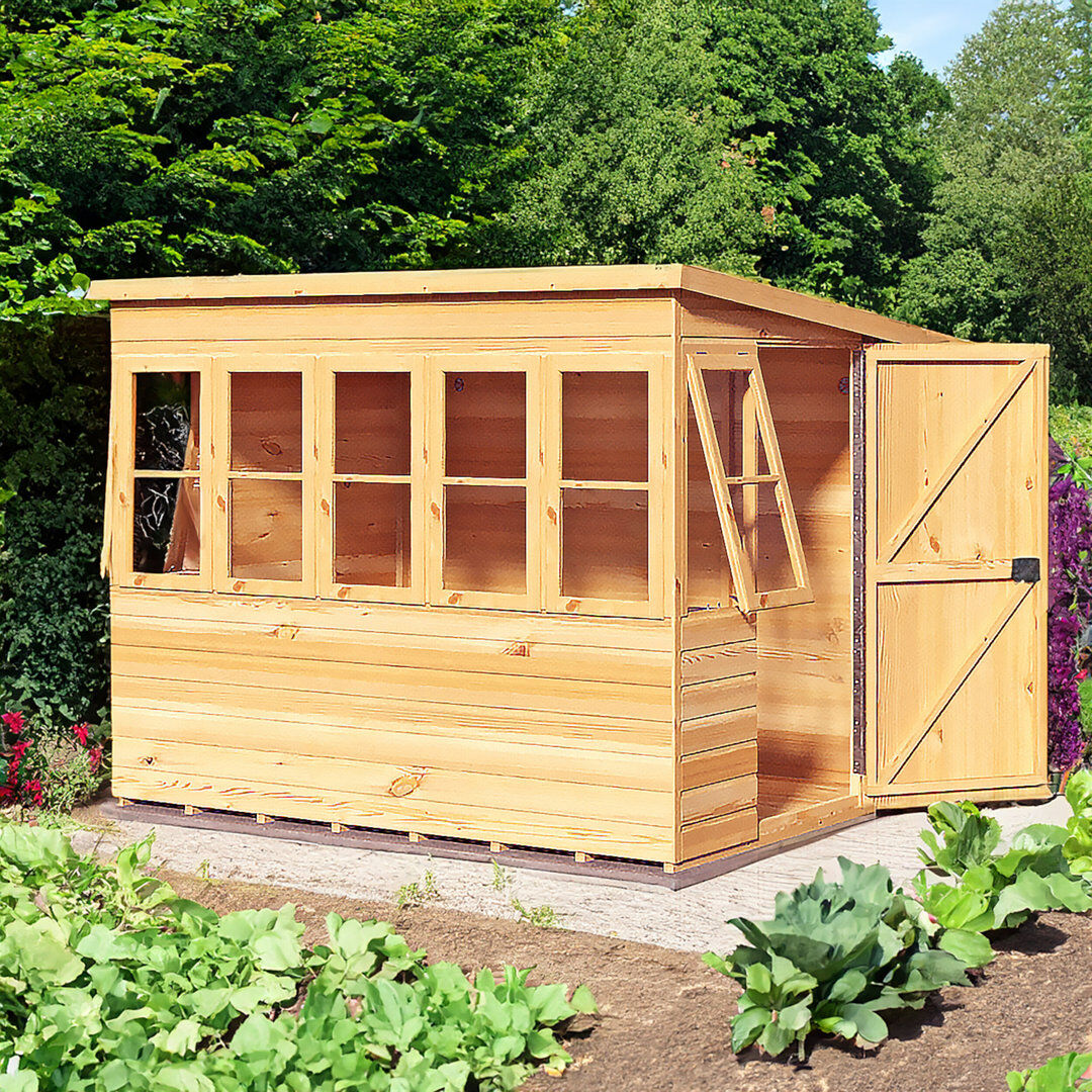 Shire GB Sun Pent Potting Shed Brown 258cm W X 194cm D X 197cm H