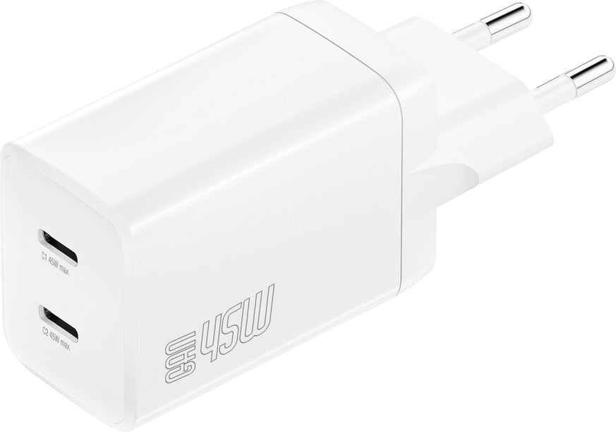 4smarts PDPlug Dual Ladegerecht, 45W, GaN, 2x USB-C