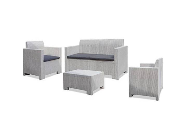 Ensemble de jardin en polyrattan blanc