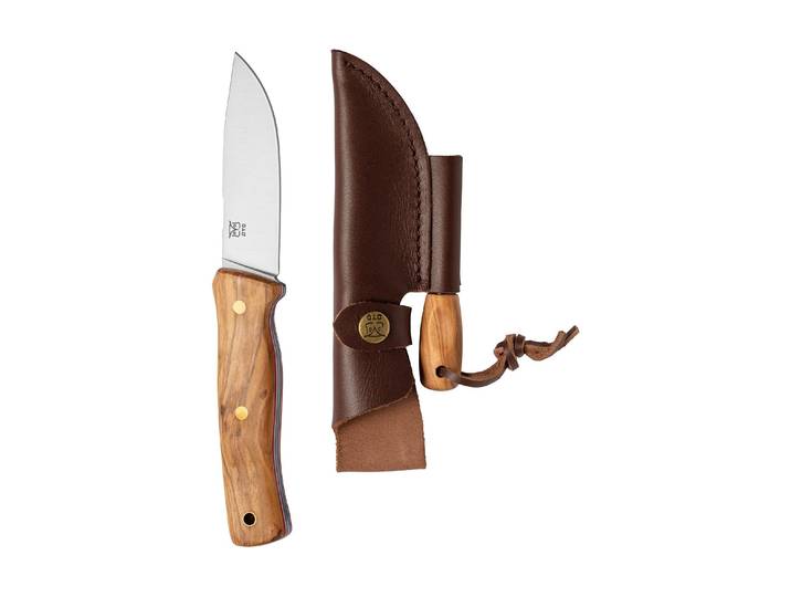 Taschenmesser ØYO Femunden , braun (hellbraun), L:21cm, Stahl, Outdoormesser, Taschenmesser, Holzart: Olivenholz