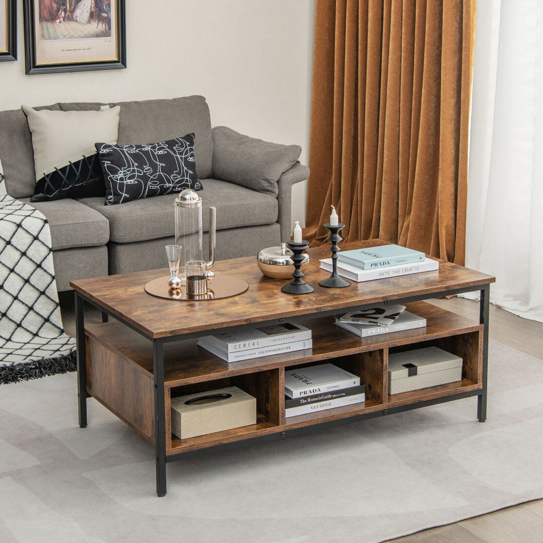 Borough Wharf Coffee Table with Storage Brown 45cm H X 110cm W X 60cm D