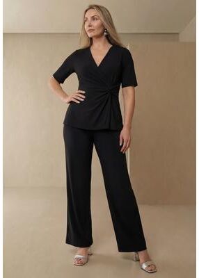 Plus Size Women's Twist Front Set by Jessica London in Black (Size S)