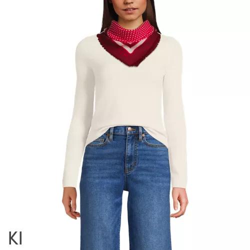 Gemusterter Karreeschal aus Wolle für Damen, Damen, size: regular, Rot, Wolle, by Lands' End