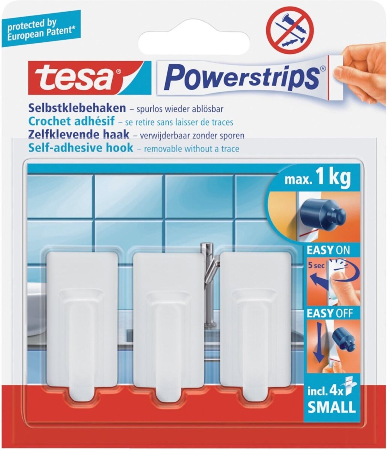 tesa Powerstrips Haken Small Classic,weiß (57530-00013-20)
