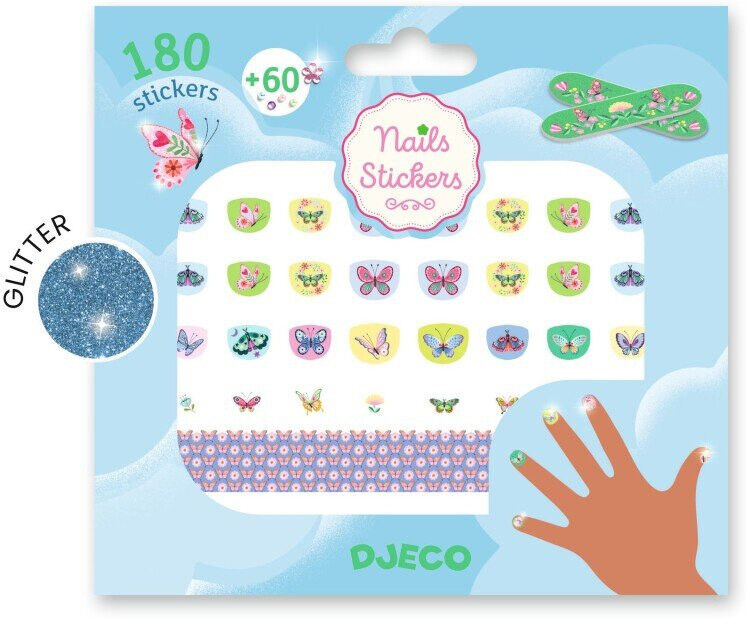 180 Nails Stickers glitter Papillons de printemps - Djeco