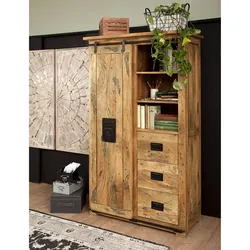 Schrank Mango 100x45x175 natur lackiert RAILWAY #114
