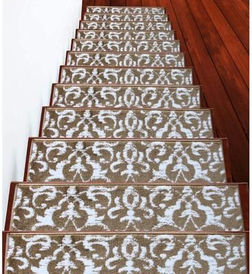 SUSSEXHOME Floral Collection Stair Treads 9 in. x 28 in.
