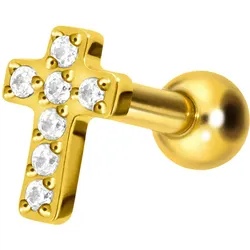 Titan Ohrpiercing KRISTALLKREUZ