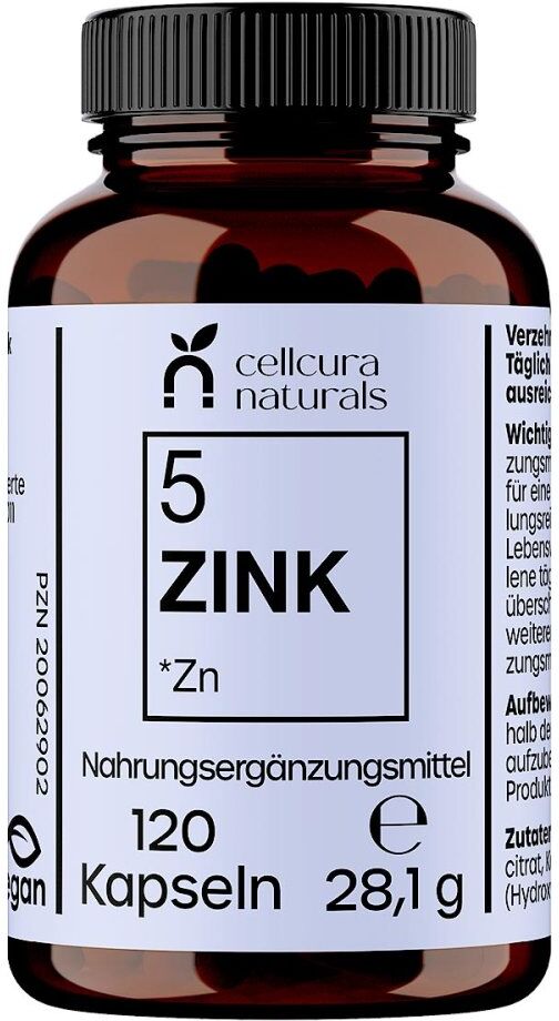 Cellcura Naturals Zink 25 mg hochdosiert vegan Kapseln